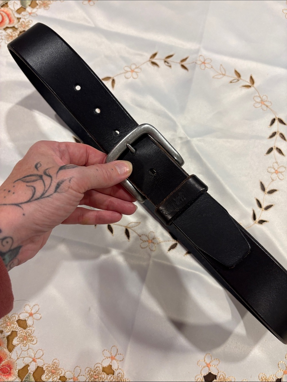 Men's Black Leather Belt - Classic Casual Style